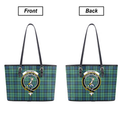 MacNeil of Colonsay Ancient Tartan Crest Leather Tote Bag