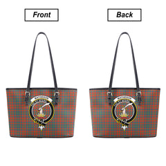 Matheson Ancient Tartan Crest Leather Tote Bag