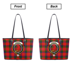 McNicol (of Scorrybreac) Tartan Crest Leather Tote Bag