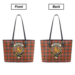 McPherson Weathered Tartan Crest Leather Tote Bag