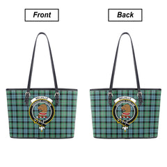 Melville Tartan Crest Leather Tote Bag