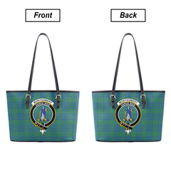 Montgomery Ancient Tartan Crest Leather Tote Bag