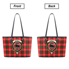 Nesbitt Modern Tartan Crest Leather Tote Bag