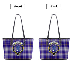Ochterlony Tartan Crest Leather Tote Bag