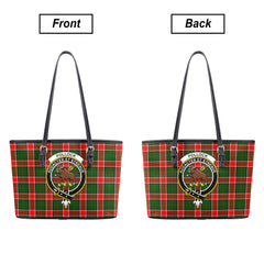 Pollock Tartan Crest Leather Tote Bag