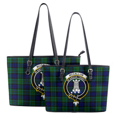 McCallum Modern Tartan Crest Leather Tote Bag