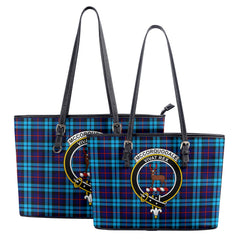 McCorquodale Tartan Crest Leather Tote Bag