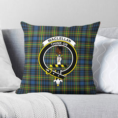 MacLellan Ancient Tartan Crest Pillow Cover