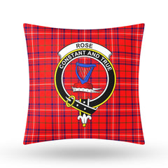 Rose Modern Tartan Crest Pillow Cover