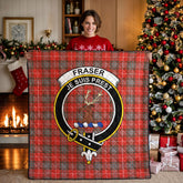 Fraser (of Lovat) Weathered Tartan Crest Quilt