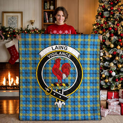 Laing Tartan Crest Quilt