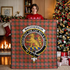 MacPherson Weathered Tartan Crest Quilt