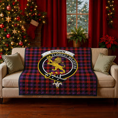 Brown Modern Tartan Crest Quilt