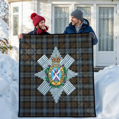 Black Watch Weathered Tartan Crest Quilt