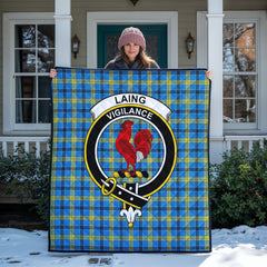 Laing Tartan Crest Quilt