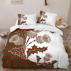 Auchinleck Of Affleck Tartan Crest Bedding Set - Thistle Style