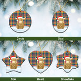 Buchanan Ancient Tartan Christmas Ceramic Ornament - Highland Cows Style