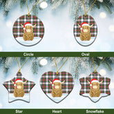 Dennistoun Tartan Christmas Ceramic Ornament - Highland Cows Style