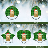 Galloway District Tartan Christmas Ceramic Ornament - Highland Cows Style