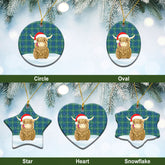 Hamilton Hunting Ancient Tartan Christmas Ceramic Ornament - Highland Cows Style