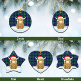 Hamilton Hunting Modern Tartan Christmas Ceramic Ornament - Highland Cows Style