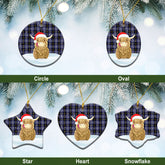 Kilmarnock Tartan Christmas Ceramic Ornament - Highland Cows Style