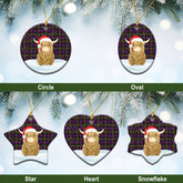 McCrindle Tartan Christmas Ceramic Ornament - Highland Cows Style