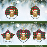 McCullough Tartan Christmas Ceramic Ornament - Highland Cows Style
