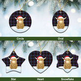 Nairn Tartan Christmas Ceramic Ornament - Highland Cows Style