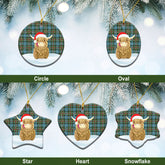 Paisley District Tartan Christmas Ceramic Ornament - Highland Cows Style