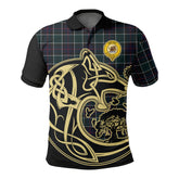Leslie Hunting Modern Tartan Polo Shirt Viking Wolf