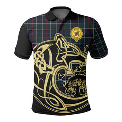 Leslie Hunting Modern Tartan Polo Shirt Viking Wolf