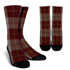 Cunningham Burgundy Dancers Tartan Crew Socks