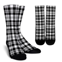 Scott Black & White Modern Tartan Crew Socks
