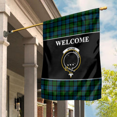 MacKie Tartan Crest Black Garden Flag