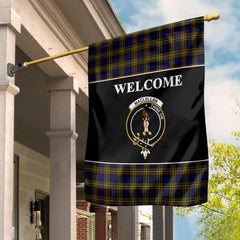 MacLellan Tartan Crest Black Garden Flag