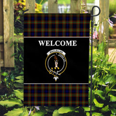 MacLellan Tartan Crest Black Garden Flag