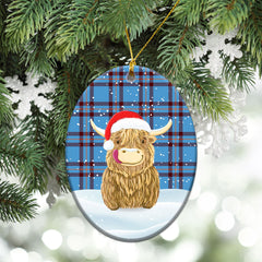 Elliott Ancient Tartan Christmas Ceramic Ornament - Highland Cows Style