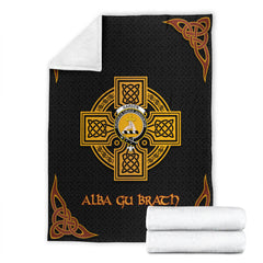Garden (or Gardyne) Crest Premium Blanket - Black Celtic Cross Style