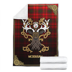 McDougall Tartan Crest Premium Blanket - Celtic Stag style