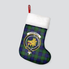 Campbell Modern Tartan Crest Christmas Stocking