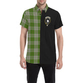 Cunningham Dress Green Dancers Tartan Crest Men Shirt