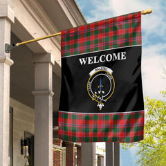 Dalziel Tartan Crest Black Garden Flag