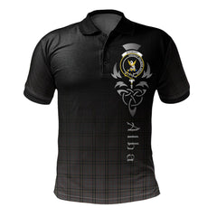 Stewart Grey Tartan Polo Shirt - Alba Celtic Style