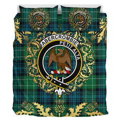 Abercrombie Ancient Tartan Crest Bedding Set - Golden Thistle Style