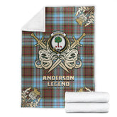 Anderson Ancient Tartan Gold Courage Symbol Blanket