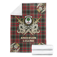 Anderson of Arbrake Tartan Gold Courage Symbol Blanket