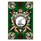 Anstruther Tartan Crest Black Garden Flag - Gold Thistle Style