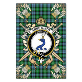Arbuthnot Ancient Tartan Crest Black Garden Flag - Gold Thistle Style