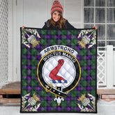 Armstrong Modern Tartan Crest Premium Quilt - Gold Thistle Style